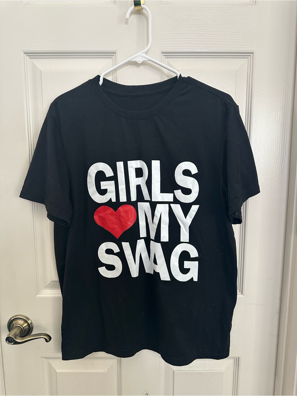 SHEIN Black Graphic Tee with Red Heart